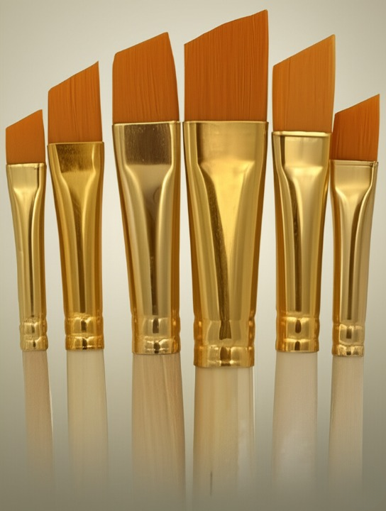Pack Of 6 Professional Angular Brush Set For Artists