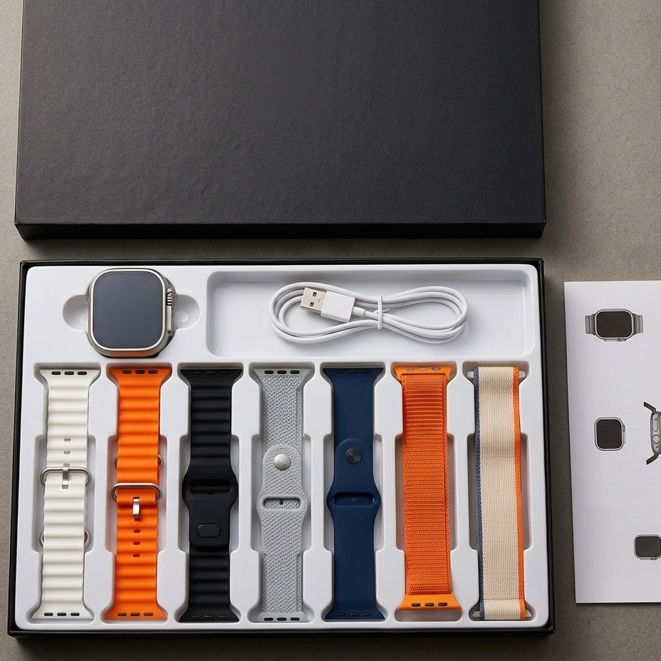 IMounra 2 BIG 2.01 Ultra Smartwatch Random Box | 7 In 1