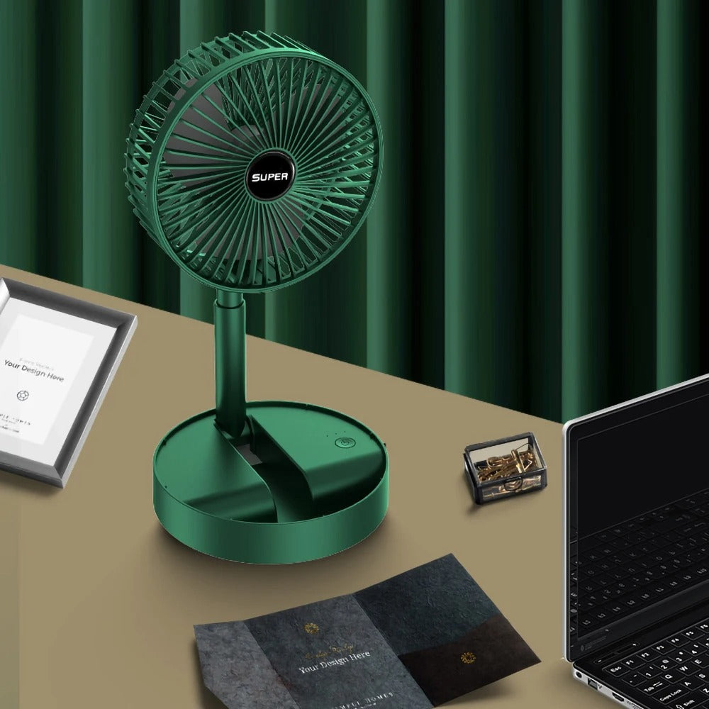 Portable Rechargeable Foldable Table Fan 2400mAh USB Charging