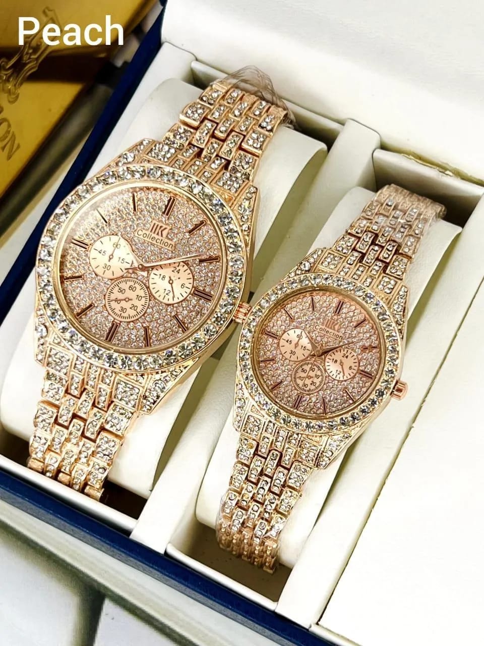 Luxury Diamond-Accented Couple Watch Set