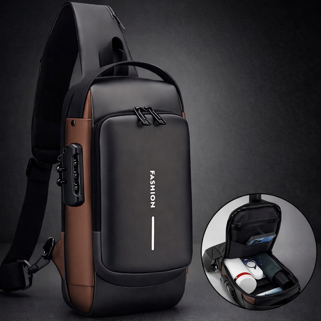 Premium Anti-Theft Sling Bag With Password Lock – High-Capacity Crossbody Shoulder Chest Pack With Smooth Zipper For Travel, Tech, And Daily Commuting