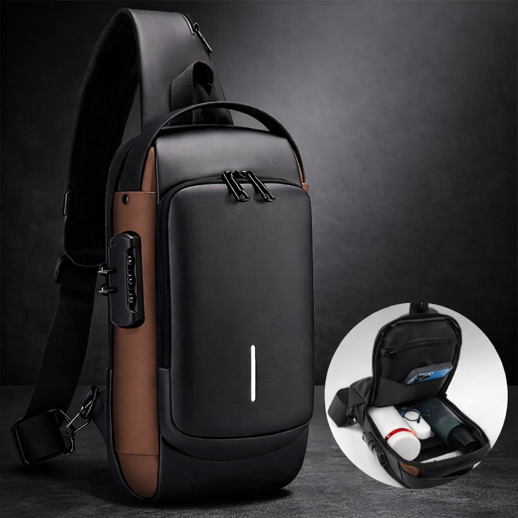Premium Anti-Theft Sling Bag With Password Lock – High-Capacity Crossbody Shoulder Chest Pack With Smooth Zipper For Travel, Tech, And Daily Commuting