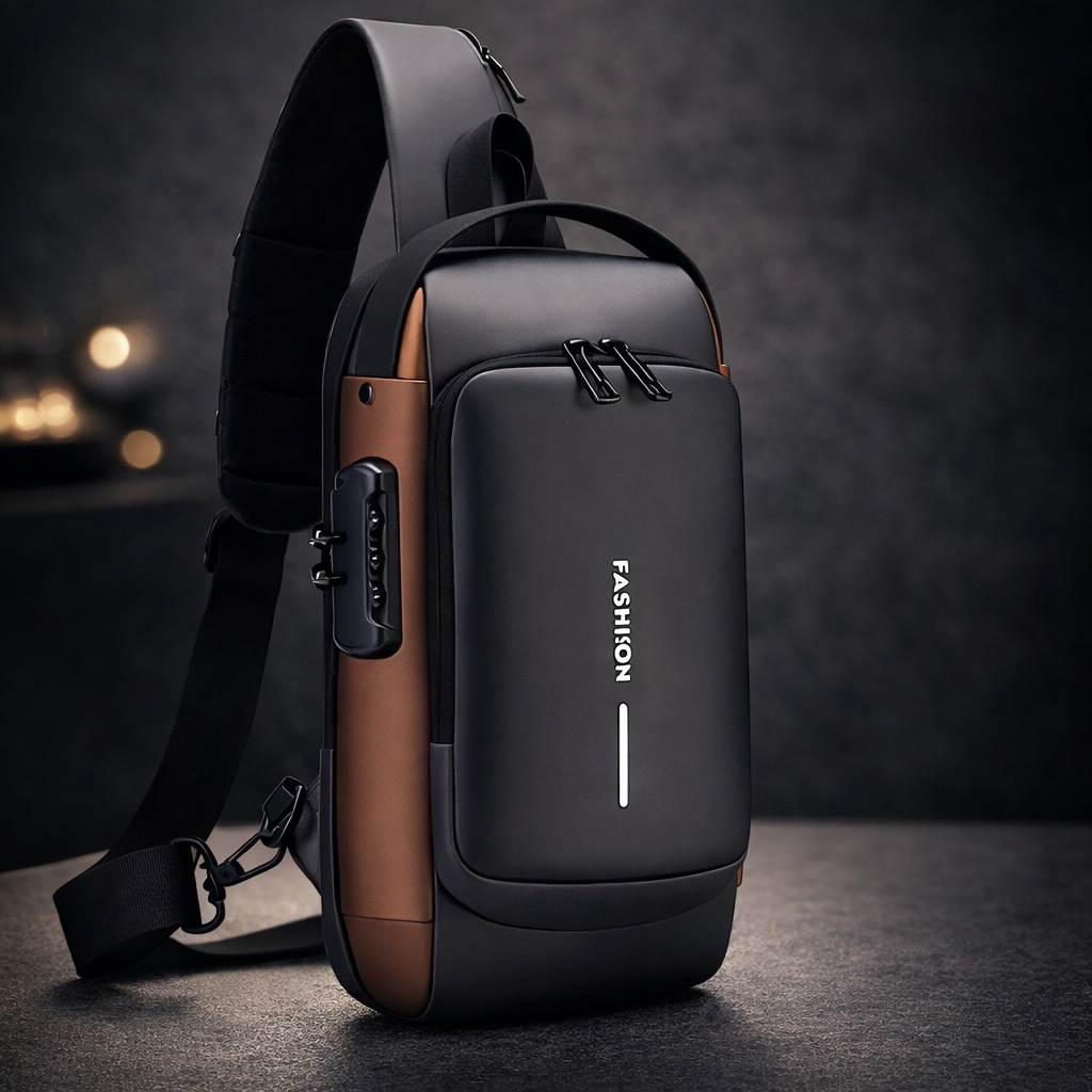 Premium Anti-Theft Sling Bag With Password Lock – High-Capacity Crossbody Shoulder Chest Pack With Smooth Zipper For Travel, Tech, And Daily Commuting