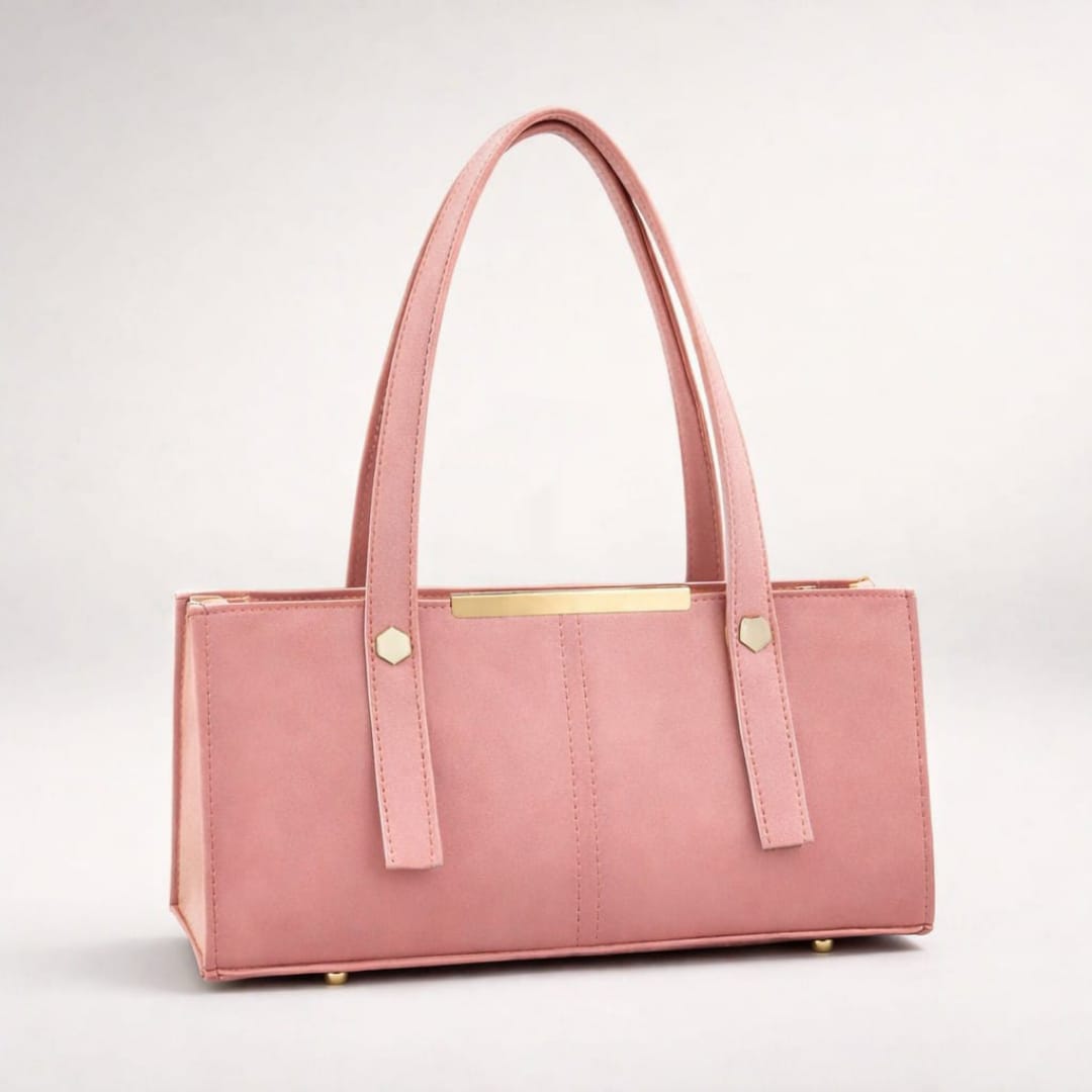 Grace Line Structured PU Leather Tote Bag for Women Black