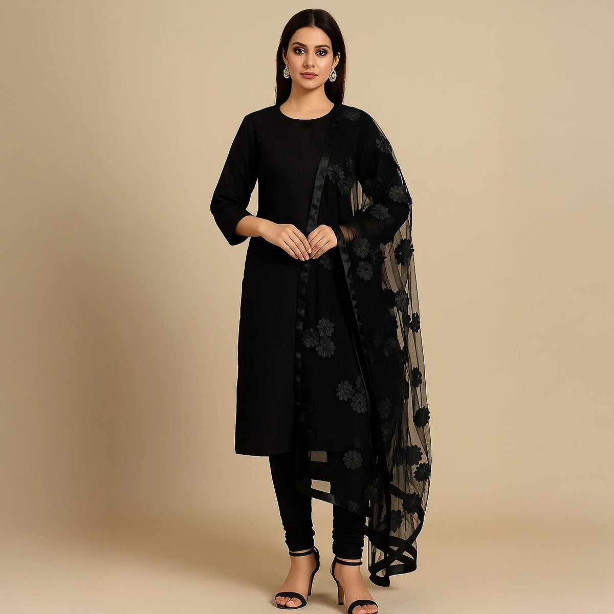 Premium Katan Silk Unstitched 3 Piece
