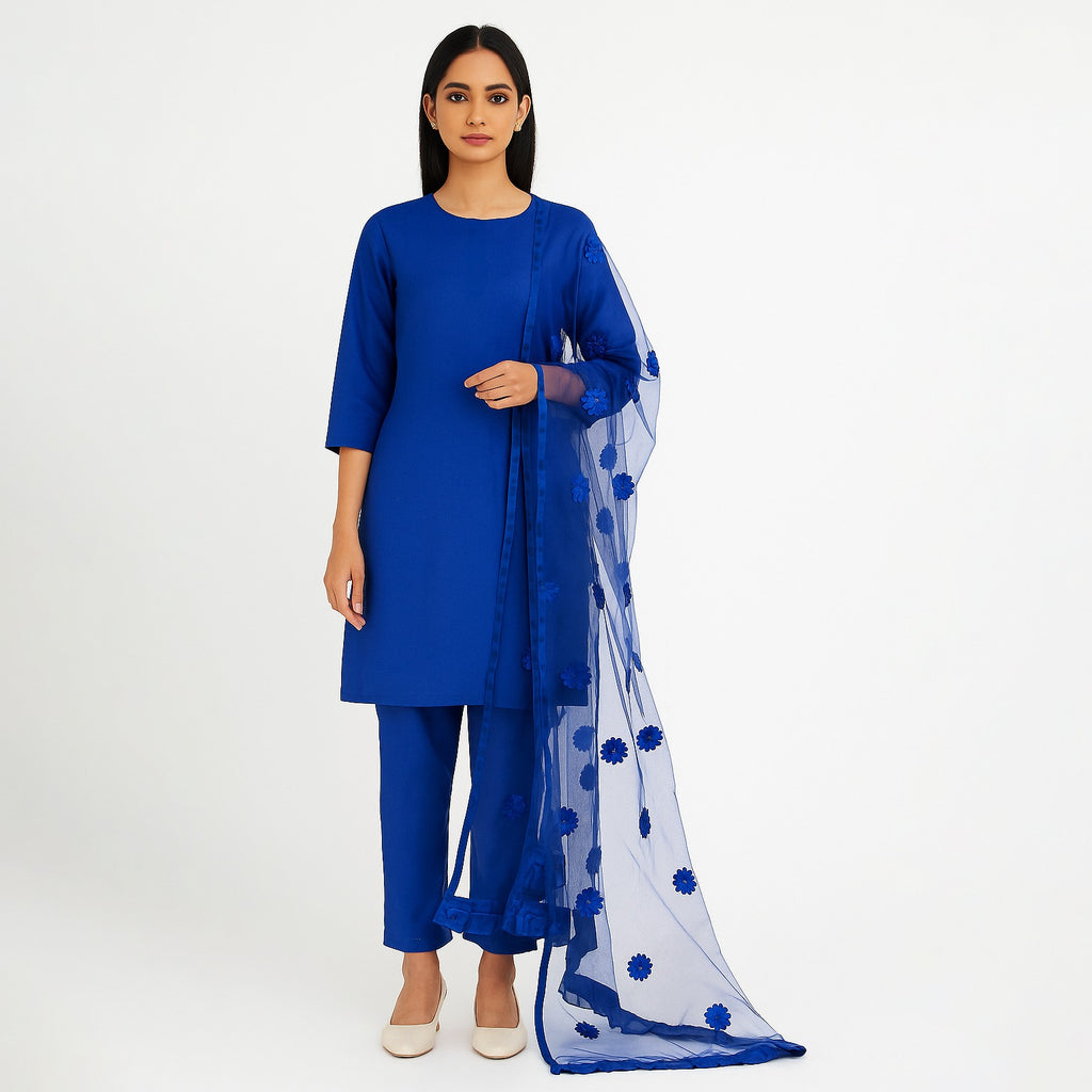 Premium Katan Silk Unstitched 3 Piece