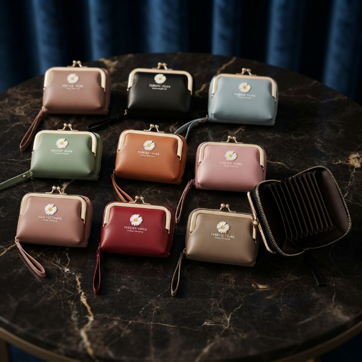 Premium Women’s Mini Wallet – Luxury Ladies Card Holder with 12